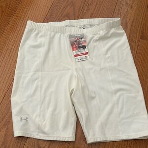 NEW TAGS INCLUDED: Womens Under Armour Compression shorts WHITE size XL 7 inch
